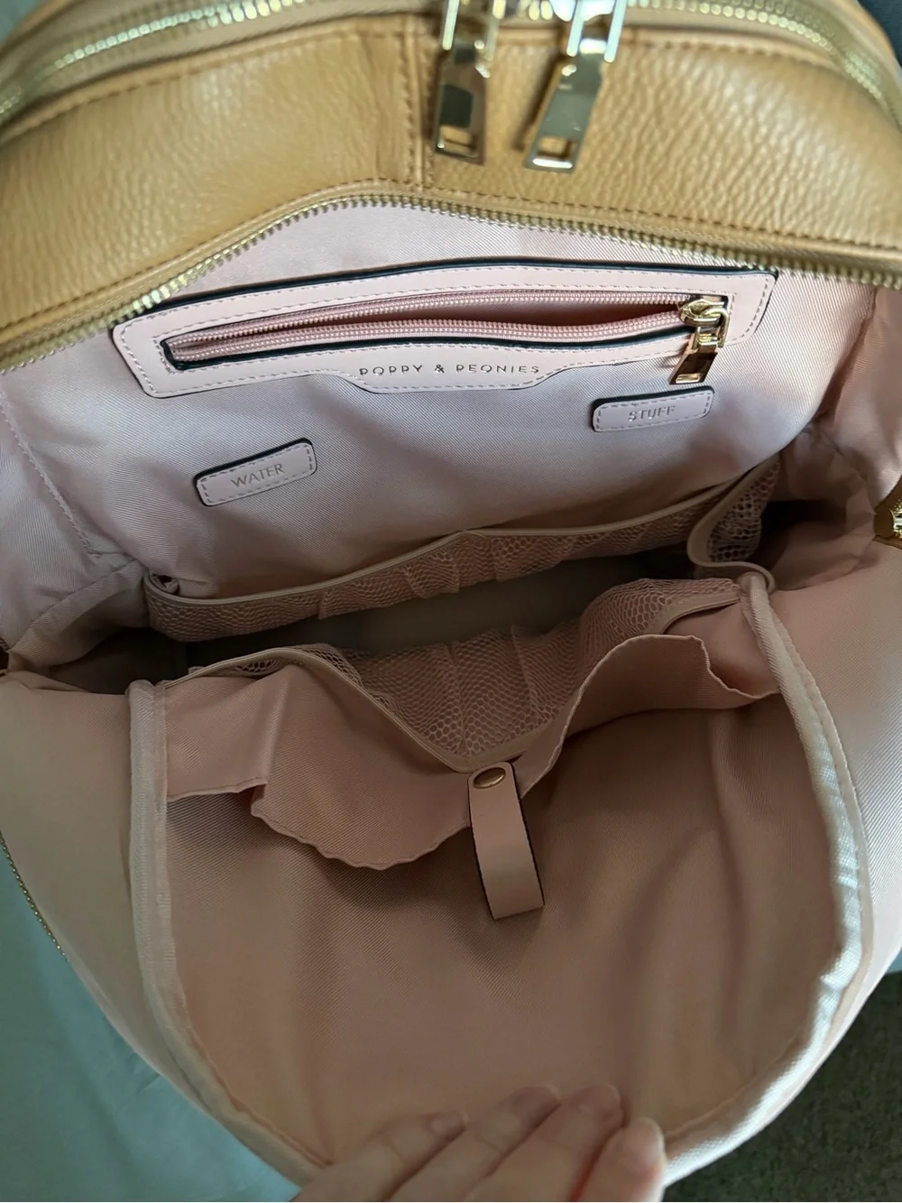 Poppy & Peonies Brooklyn Backpack in Camel